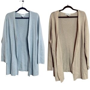 Bundle Lot 2 Bloomingdales Cashmere Blend Open Cardigan Sweaters Plus Size 3X
